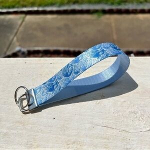 Handmade Blue Ocean Typhoon Waves Keychain Wristlet